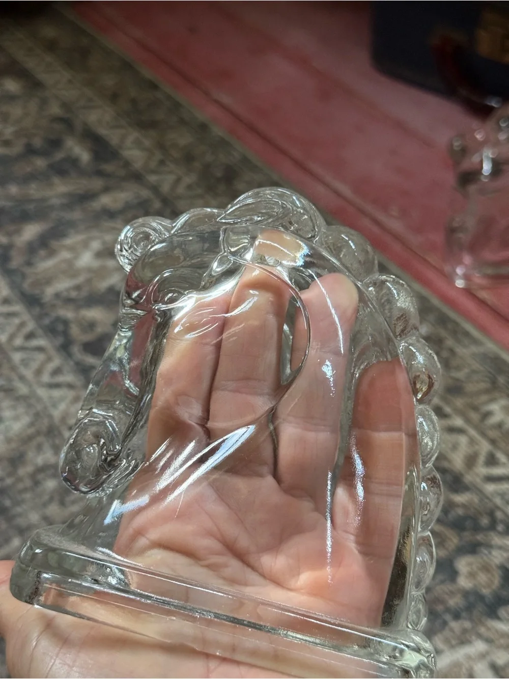 Vintage Clear Glass Horse Head Bookends | Equestrian Decor Set of 2